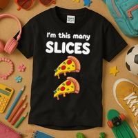 Cute Pizza 2nd Birthday I'm This Many Slices 2 Year Old Kids T-Shirt thumb 3