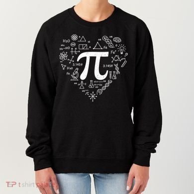 Cute Pi 3.14 Math Science Lover Heart Women's Sweatshirt