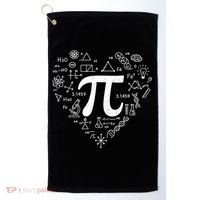 Cute Pi 3.14 Math Science Lover Heart Golf Towel thumb 0