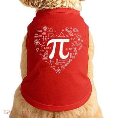 Cute Pi 3.14 Math Science Lover Heart Doggie Tank
