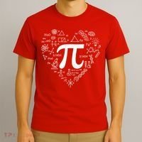 Cute Pi 3.14 Math Science Lover Heart T-Shirt thumb 3