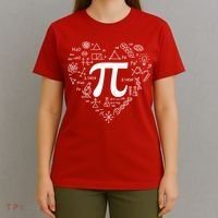 Cute Pi 3.14 Math Science Lover Heart T-Shirt thumb 4