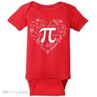 Cute Pi 3.14 Math Science Lover Heart Baby Bodysuit thumb 0