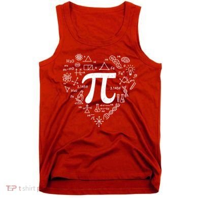 Cute Pi 3.14 Math Science Lover Heart Tank Top