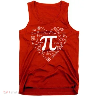 Cute Pi 3.14 Math Science Lover Heart Tank Top