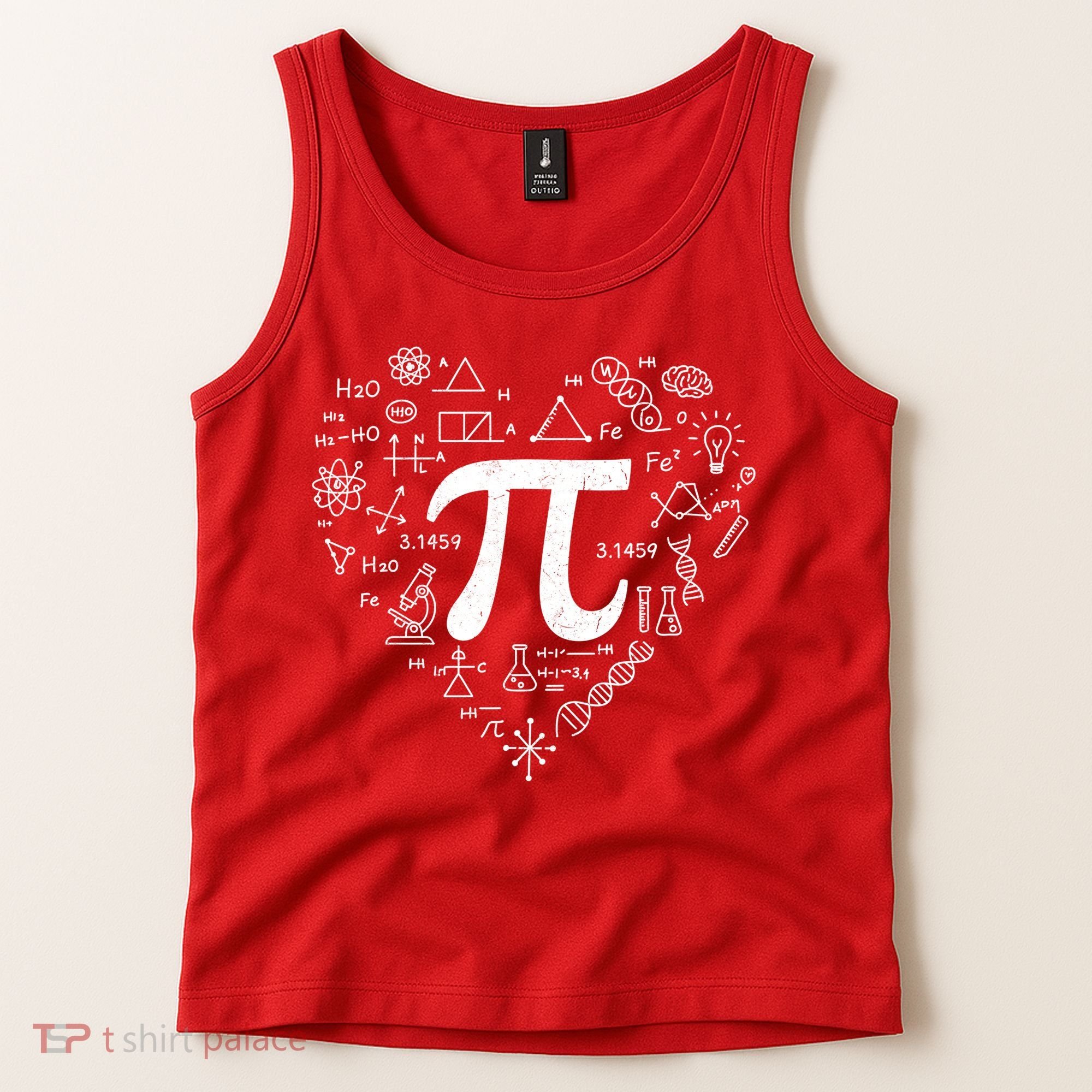 Cute Pi 3.14 Math Science Lover Heart Tank Top