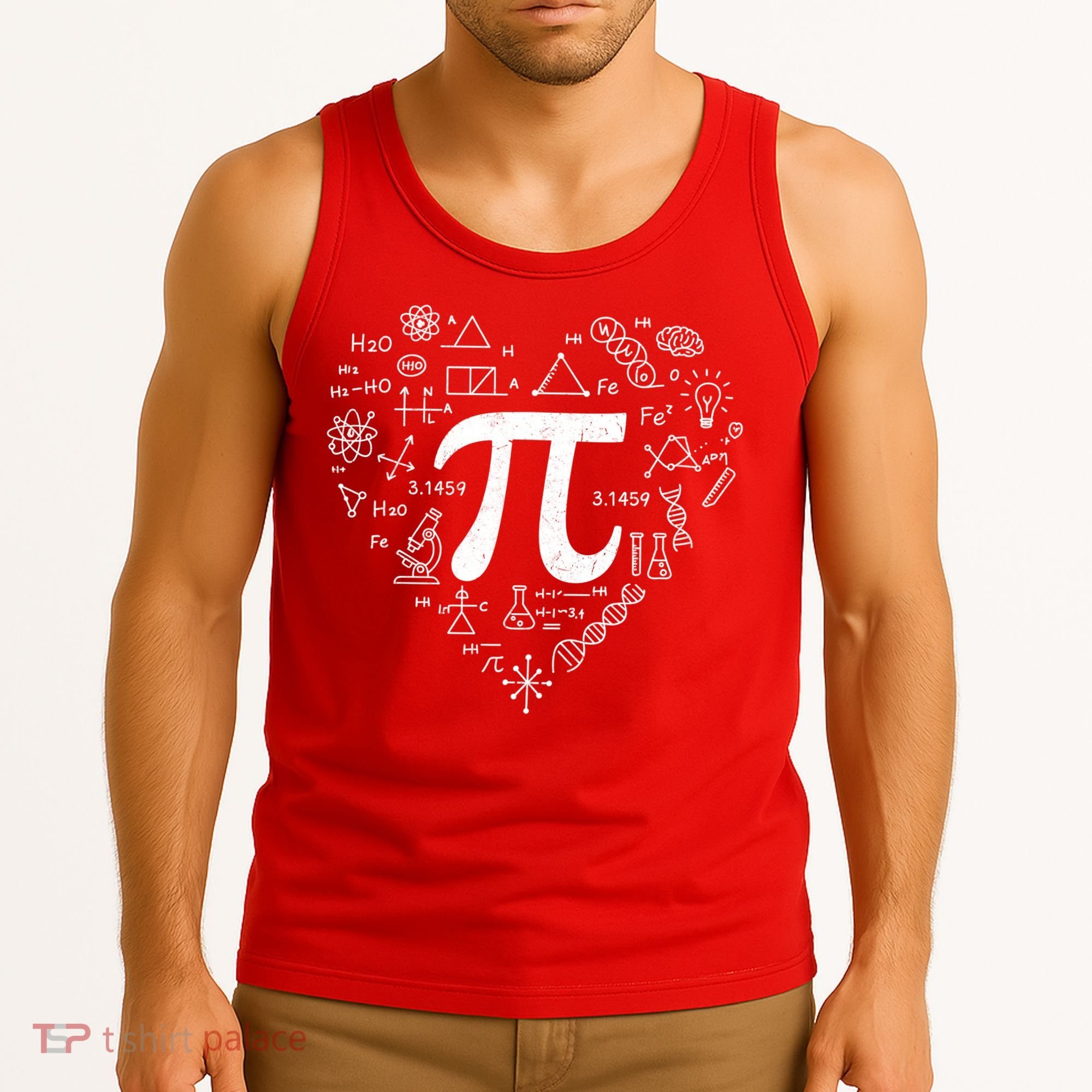 Cute Pi 3.14 Math Science Lover Heart Tank Top