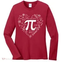 Cute Pi 3.14 Math Science Lover Heart Women's Long Sleeve Shirt thumb 0