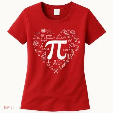 Cute Pi 3.14 Math Science Lover Heart Women's T-Shirt