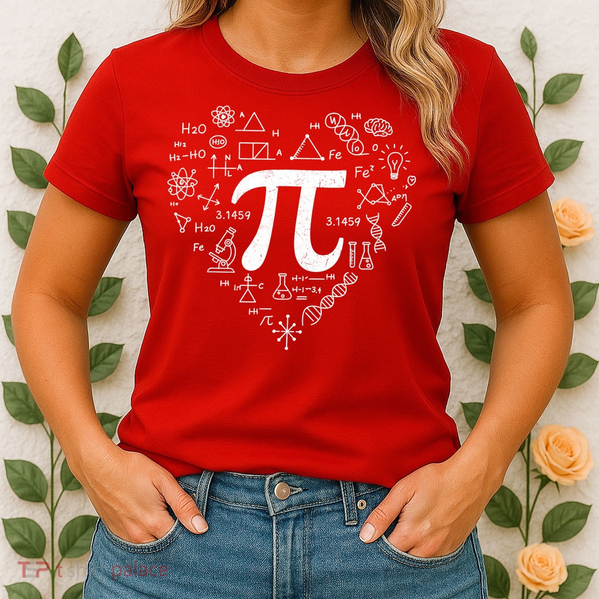 Cute Pi 3.14 Math Science Lover Heart Women's T-Shirt