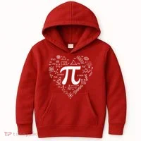 Cute Pi 3.14 Math Science Lover Heart Kids Hoodie thumb 0