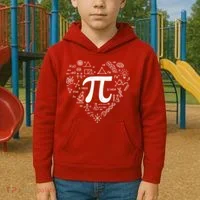 Cute Pi 3.14 Math Science Lover Heart Kids Hoodie thumb 2