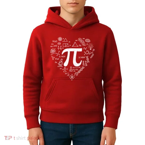 Cute Pi 3.14 Math Science Lover Heart Kids Hoodie