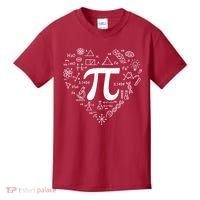 Cute Pi 3.14 Math Science Lover Heart Kids T-Shirt thumb 0