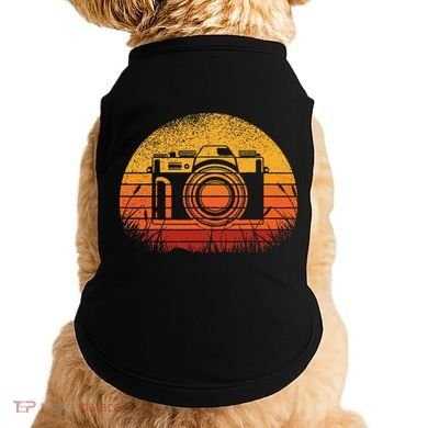 Camera Photographer 70s Retro Vintage Sunset Camera Doggie Tank