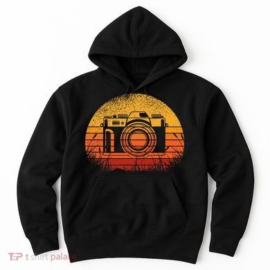 Camera Photographer 70s Retro Vintage Sunset Camera Hoodie