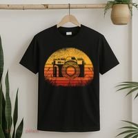 Camera Photographer 70s Retro Vintage Sunset Camera T-Shirt thumb 2