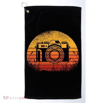 Camera Photographer 70s Retro Vintage Sunset Camera Golf Towel