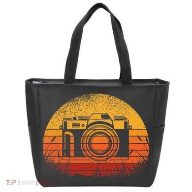 Camera Photographer 70s Retro Vintage Sunset Camera Tote Bag