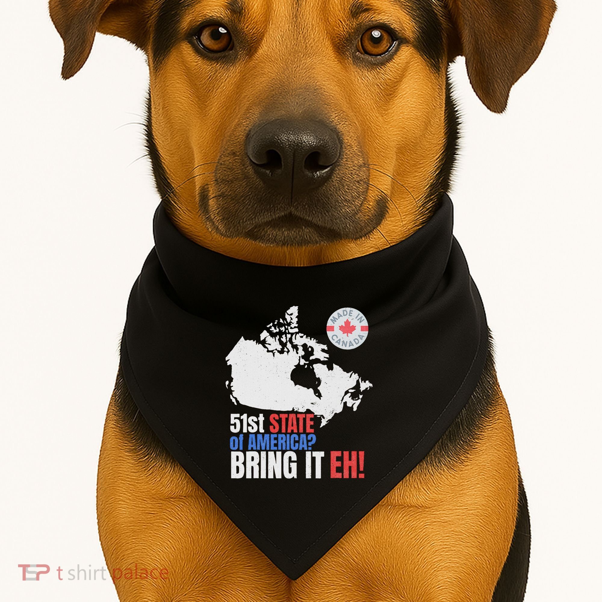 Canadian Patriotic Anti Trump Canada Map USA-Made Doggie Bandana