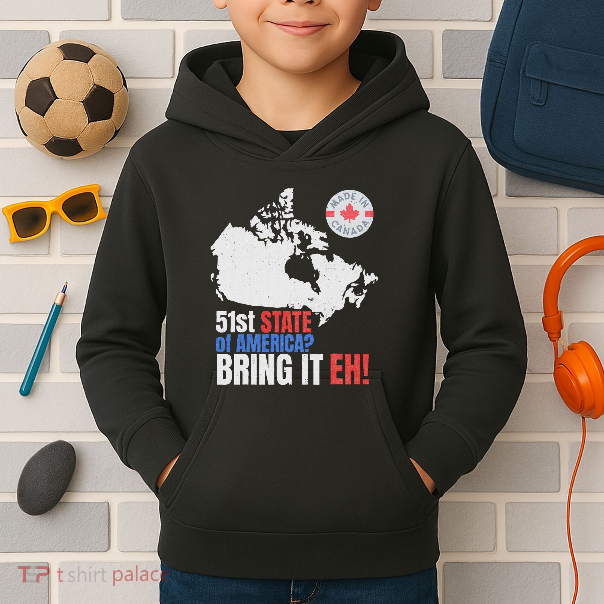 Canadian Patriotic Anti Trump Canada Map Kids Hoodie