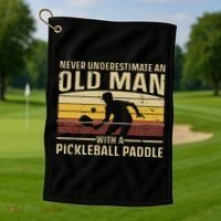 Cool Pickleball Art For Women Paddle Pickleball Player Golf Towel thumb 1