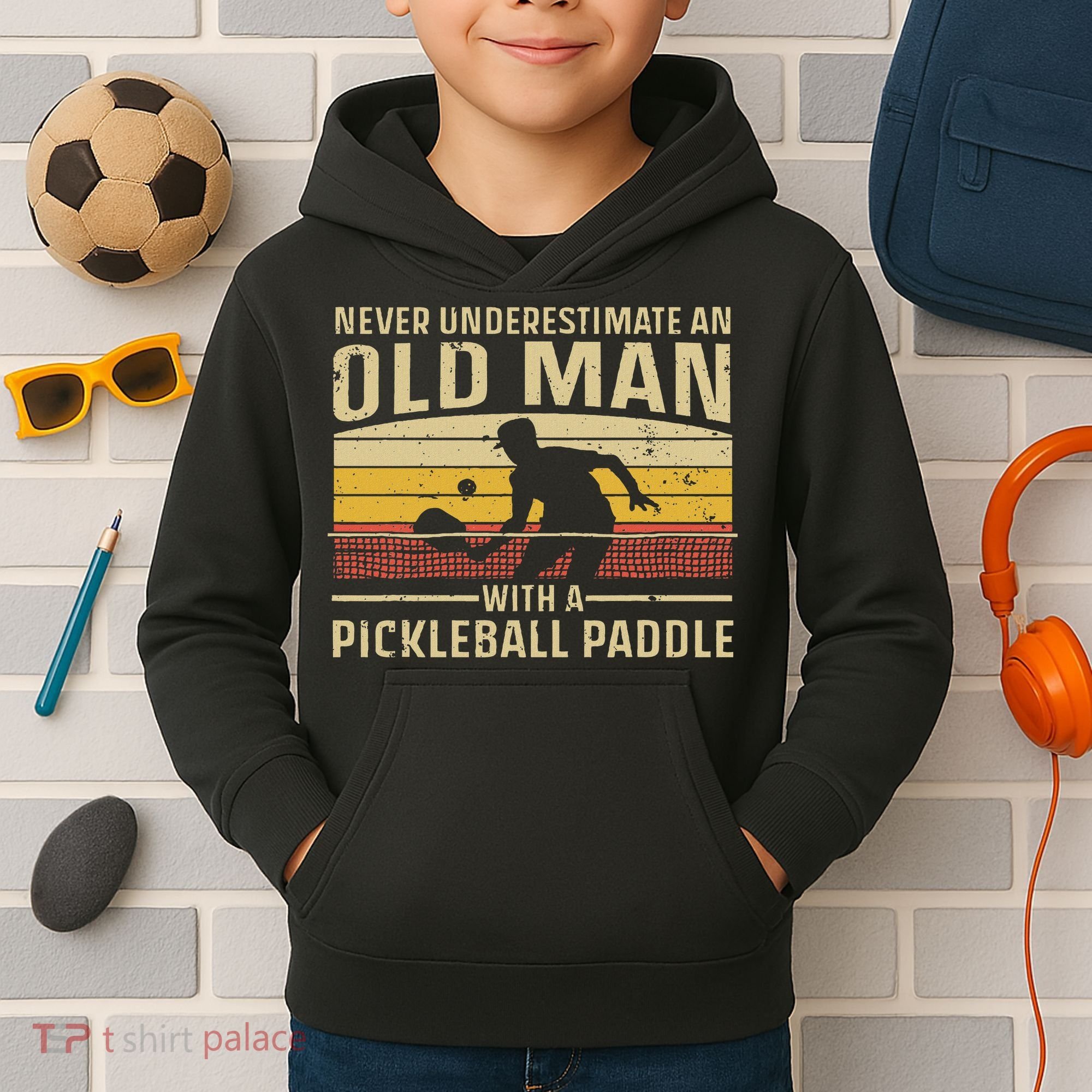 Cool Pickleball Art For Women Paddle Pickleball Player Kids Hoodie