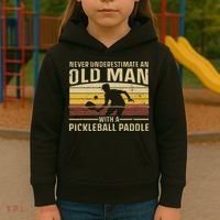 Cool Pickleball Art For Women Paddle Pickleball Player Kids Hoodie thumb 3