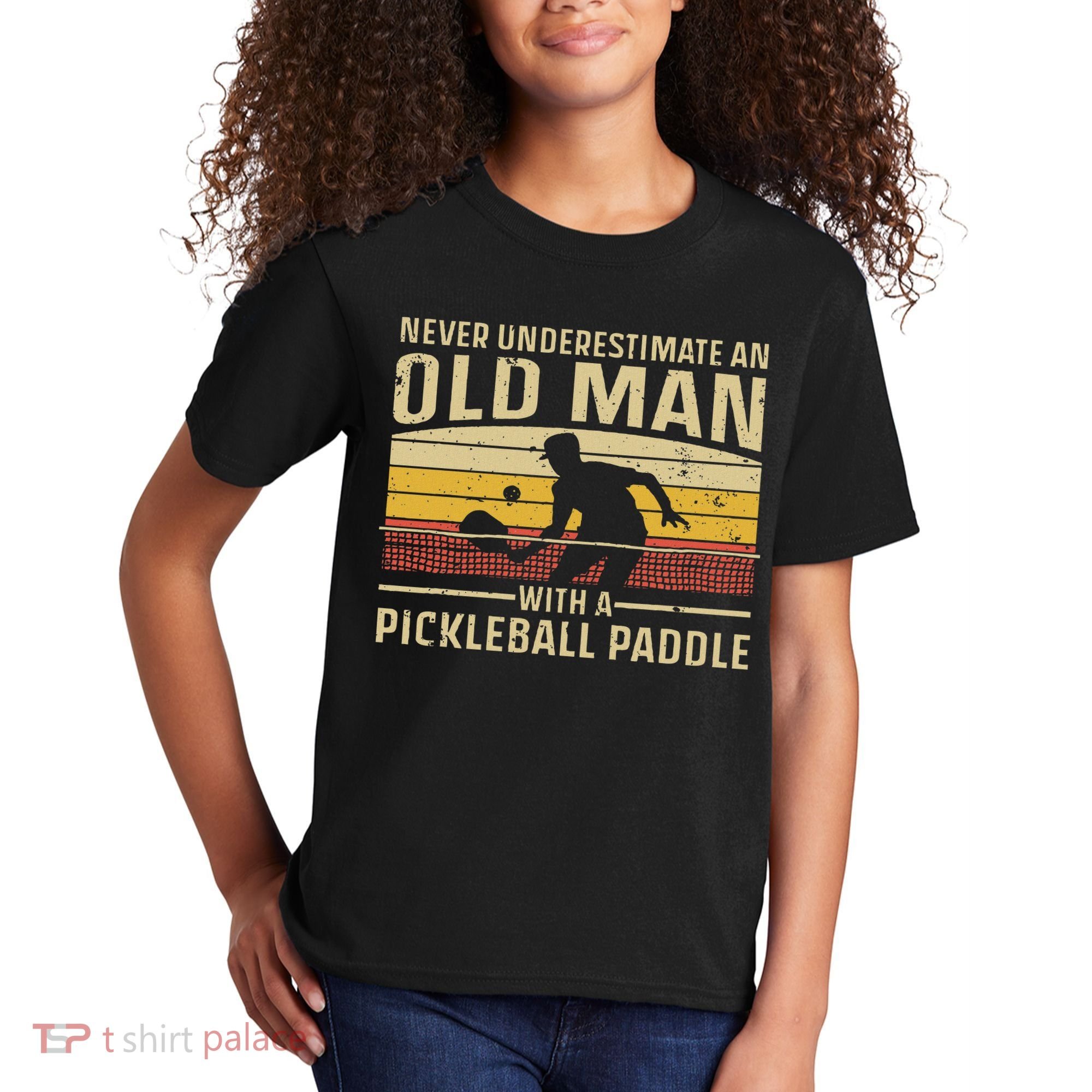 Cool Pickleball Art For Women Paddle Pickleball Player Kids T-Shirt
