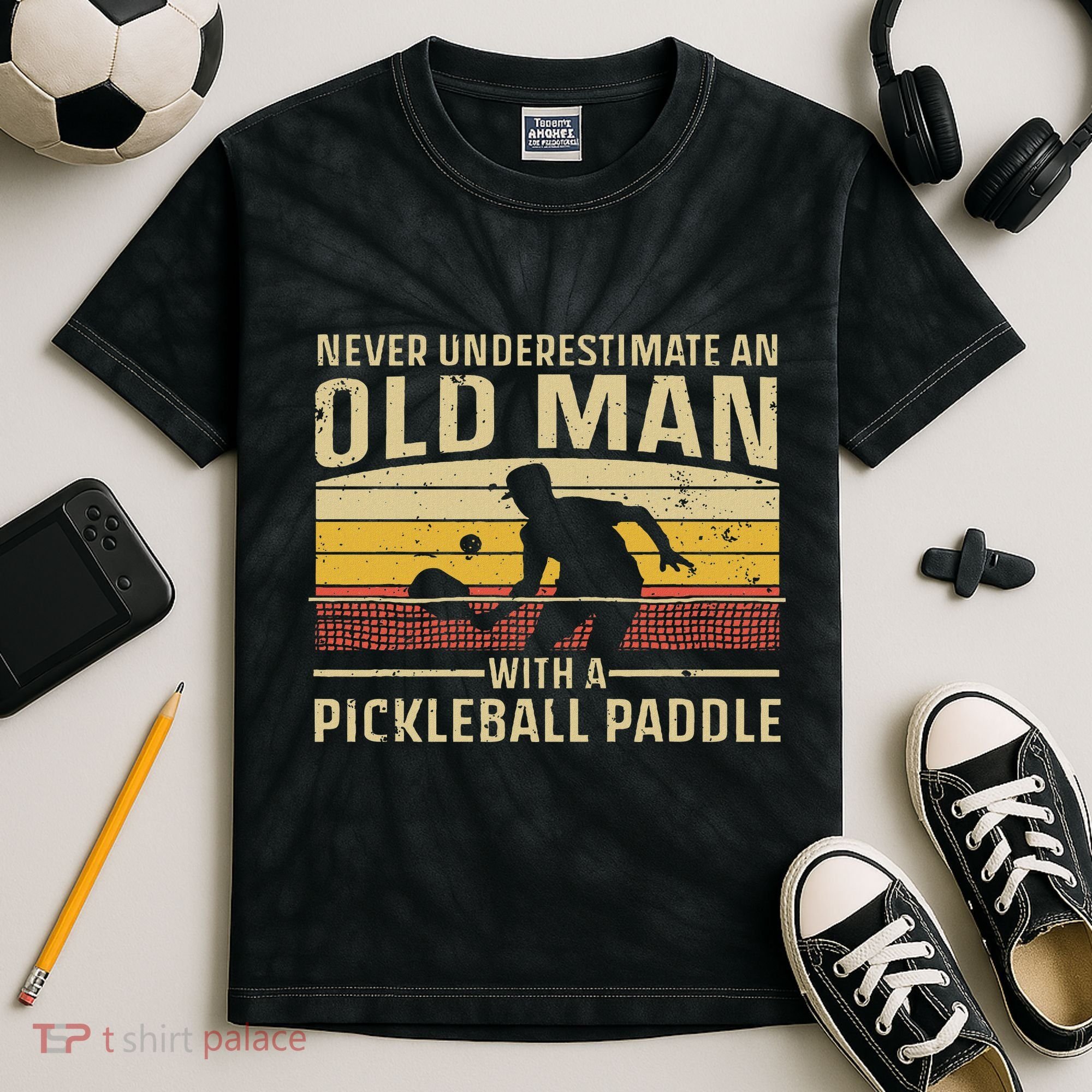 Cool Pickleball Art For Women Paddle Pickleball Player Kids Tie-Dye T-Shirt