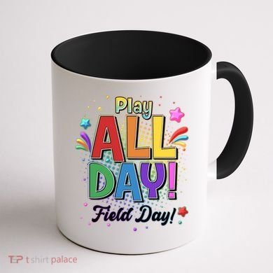 Colorful Play All Day Field Day Coffee Mug back