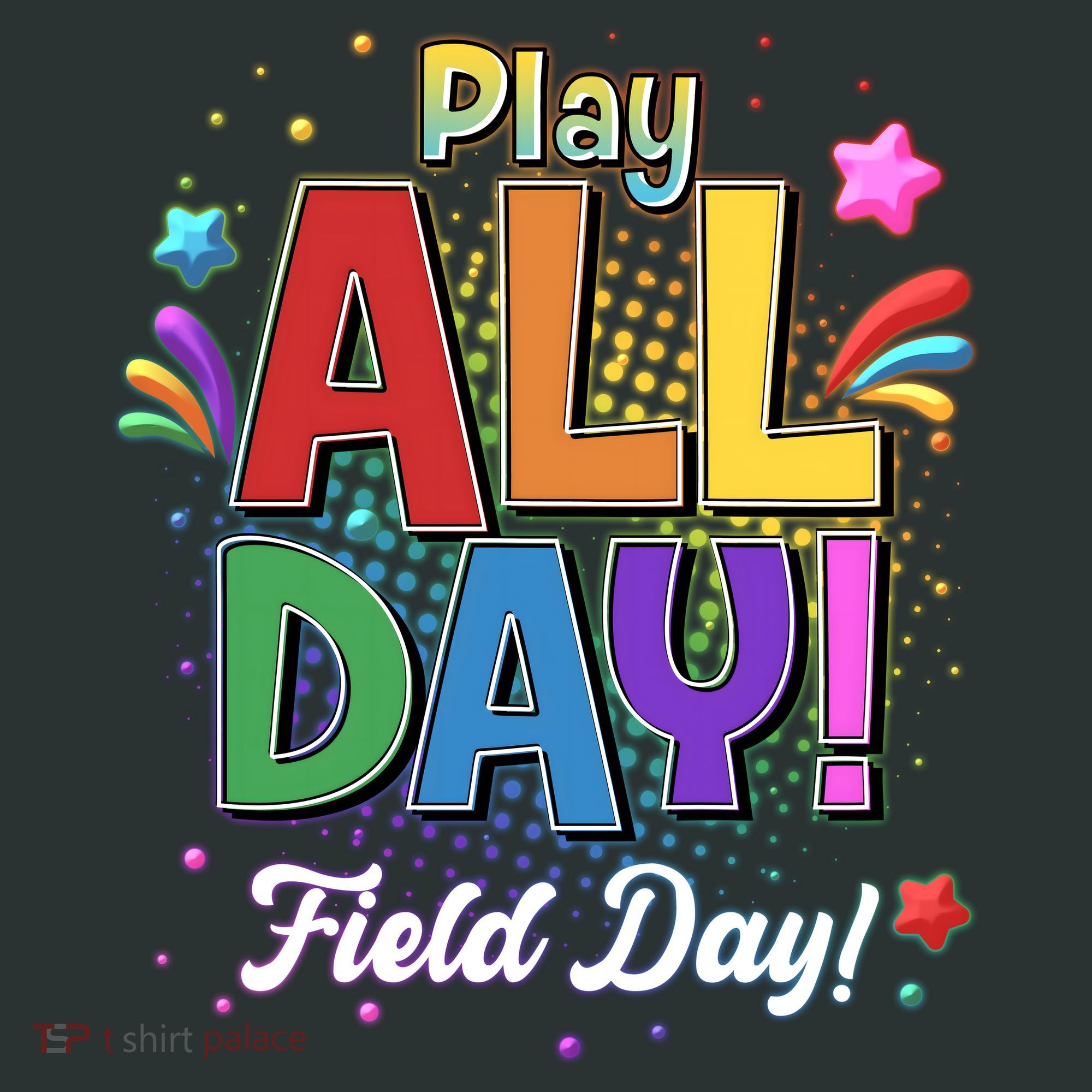 Colorful Play All Day Field Day T-Shirt
