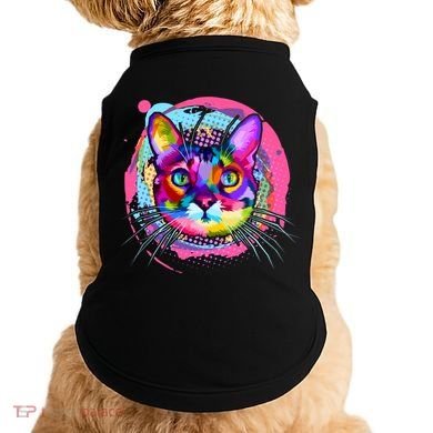 Colorful Painted Abstract Cat Face Doggie Tank