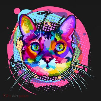 Colorful Painted Abstract Cat Face Toddler Hoodie