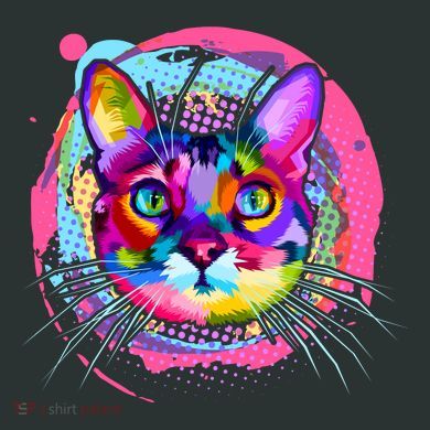 Colorful Painted Abstract Cat Face Baby Bodysuit