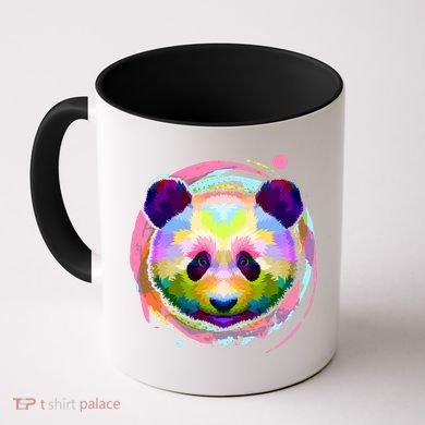 Colorful Painted Abstract Panda Face Coffee Mug