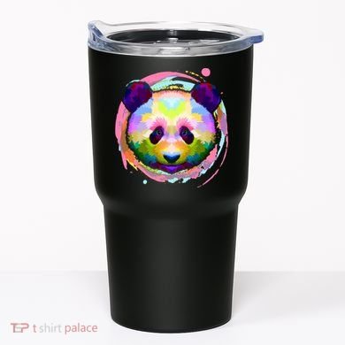 Colorful Painted Abstract Panda Face Tumbler