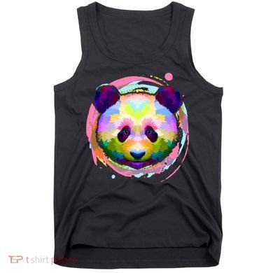 Colorful Painted Abstract Panda Face Tank Top