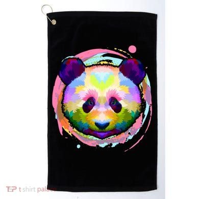 Colorful Painted Abstract Panda Face Golf Towel