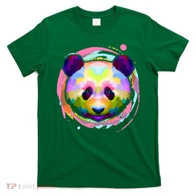 Colorful Painted Abstract Panda Face T-Shirt