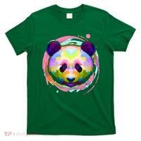 Colorful Painted Abstract Panda Face T-Shirt thumb 0