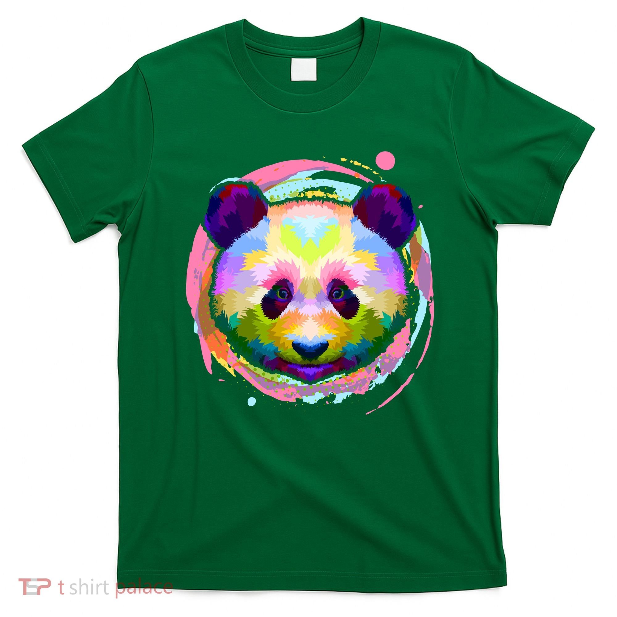 Colorful Painted Abstract Panda Face T-Shirt