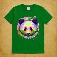 Colorful Painted Abstract Panda Face T-Shirt thumb 5