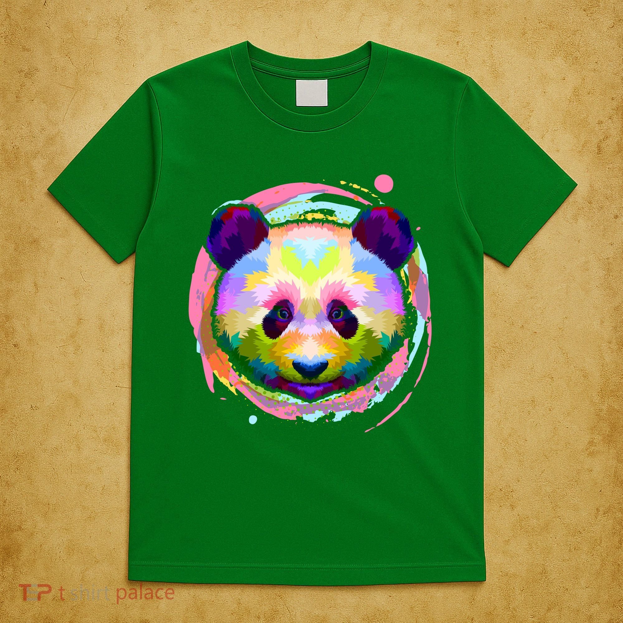 Colorful Painted Abstract Panda Face T-Shirt