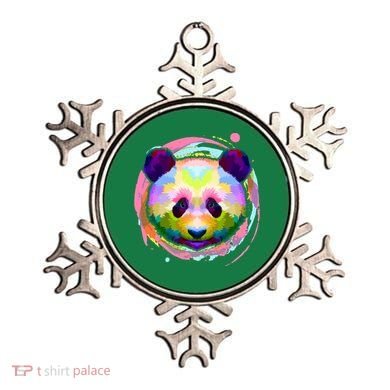 Colorful Painted Abstract Panda Face Ornament
