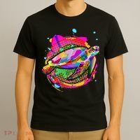 Colorful Painted Abstract Sea Turtle T-Shirt thumb 3