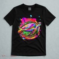 Colorful Painted Abstract Sea Turtle T-Shirt thumb 5