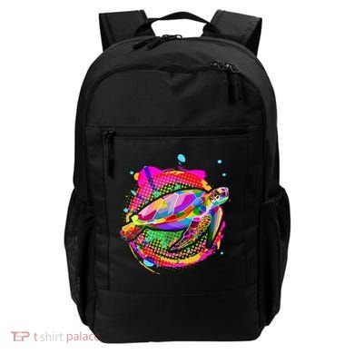 Colorful Painted Abstract Sea Turtle Backpack