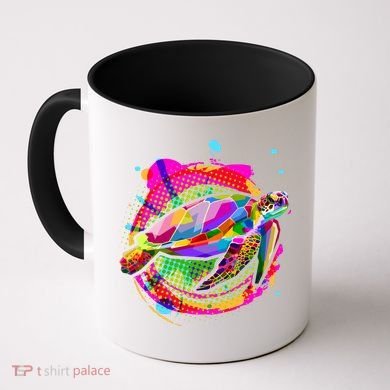 Colorful Painted Abstract Sea Turtle Coffee Mug