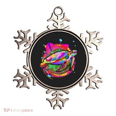 Colorful Painted Abstract Sea Turtle Ornament